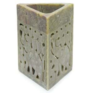 Triangle Soapstone Oil Burner 11x9cm – Elephant | www.artisan-gifts.co.uk 1