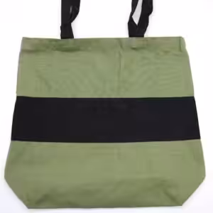 Two Tone Cotton Bag – 38x42x12cm – Green & Black – 10oz | www.artisan-gifts.co.uk 1