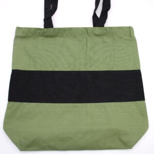 Two Tone Cotton Bag – 38x42x12cm – Green & Black – 10oz | www.artisan-gifts.co.uk 1