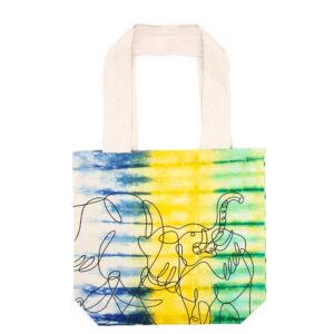 Tye-Dye Cotton Bag (6oz) – 38x42x12cm – Elephants – Multi – Natural Handle | www.artisan-gifts.co.uk 1