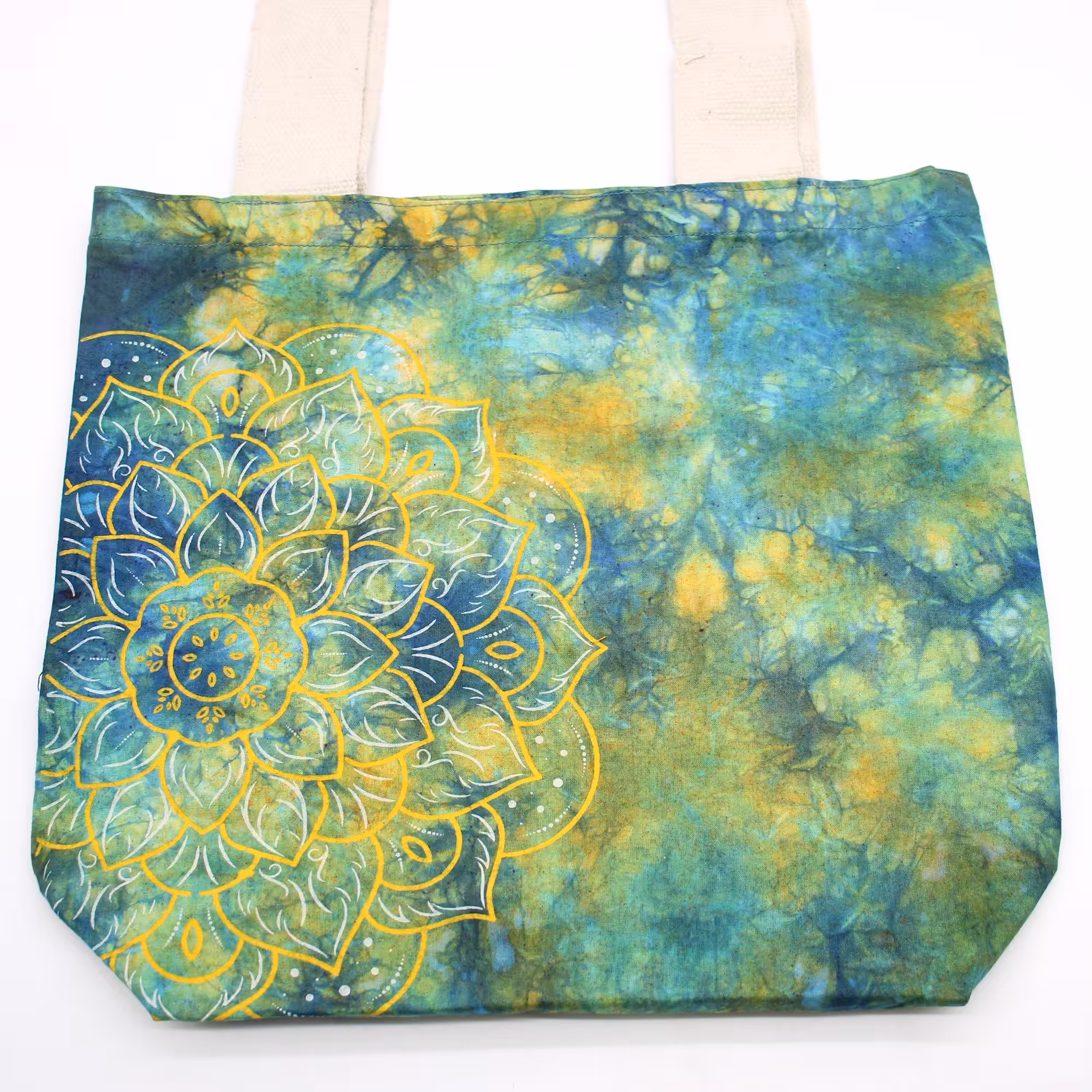 Tye-Dye Cotton Bag (6oz) – 38x42x12cm – Mandela – Green/Blue – Natural Handle | www.artisan-gifts.co.uk 3 Tye-Dye Cotton Bag (6oz) – 38x42x12cm – Mandela – Green/Blue – Natural Handle | www.artisan-gifts.co.uk 2