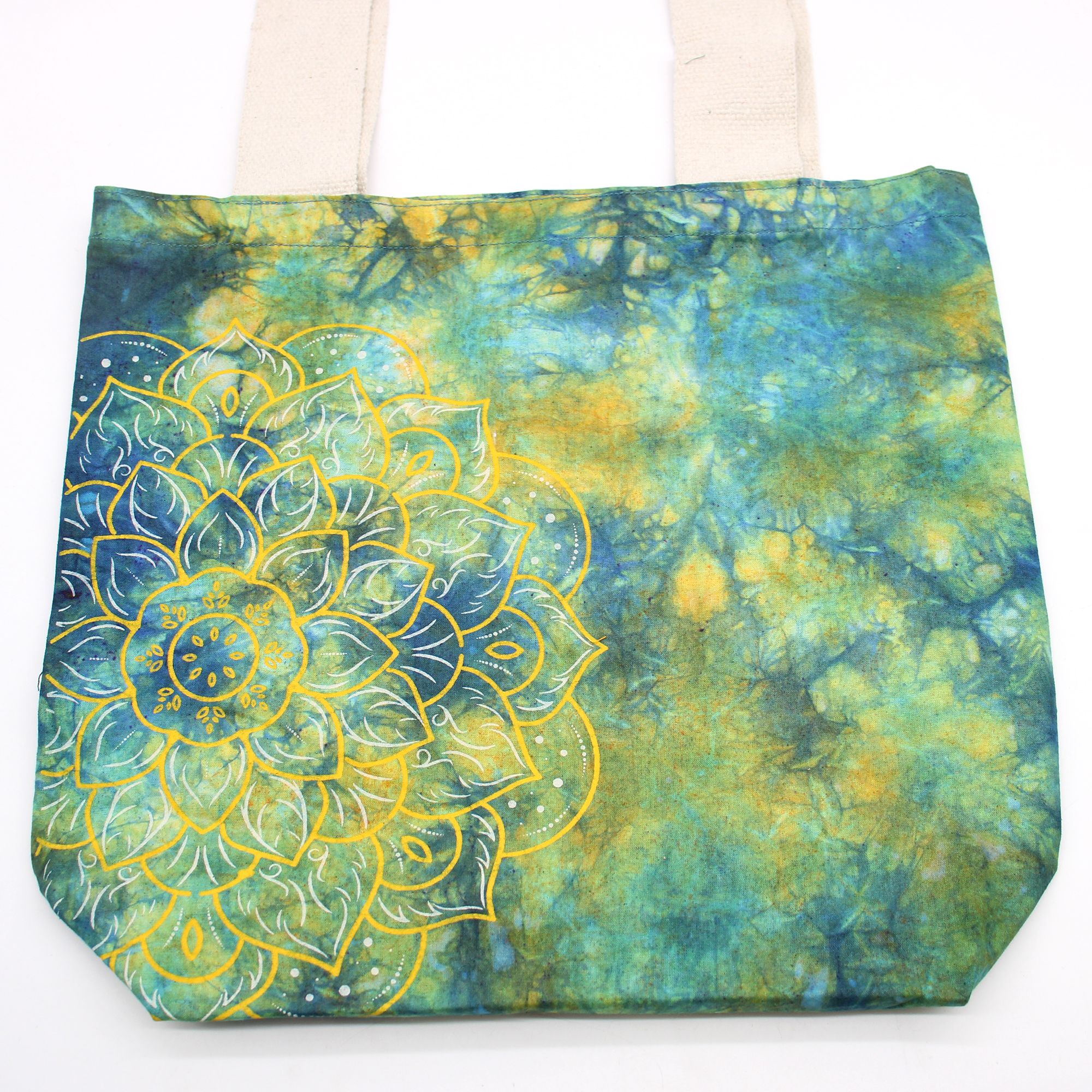 Tye-Dye Cotton Bag (6oz) – 38x42x12cm – Mandela – Green/Blue – Natural Handle | www.artisan-gifts.co.uk 3 Tye-Dye Cotton Bag (6oz) – 38x42x12cm – Mandela – Green/Blue – Natural Handle | www.artisan-gifts.co.uk 2
