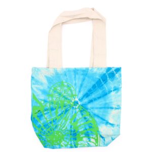 Tye-Dye Cotton Bag (6oz) – 38x42x12cm – Sea Shell – Blue/Green – Green Handle | www.artisan-gifts.co.uk 1