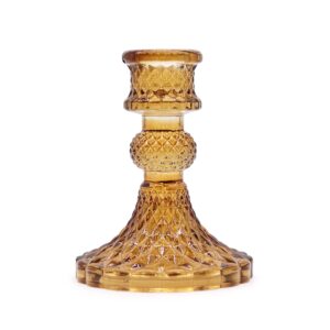 Vintage Dinner Candle Holder – Antique Amber | www.artisan-gifts.co.uk 1
