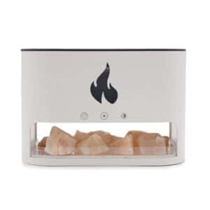 White Blaze Aroma Diffuser – Himalayan Salt Chamber – USB-C – Flame Effect (Salt included) | www.artisan-gifts.co.uk 1