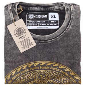 XLarge Stone Washed T-Shirt – Chakra – Dark Grey | www.artisan-gifts.co.uk 1