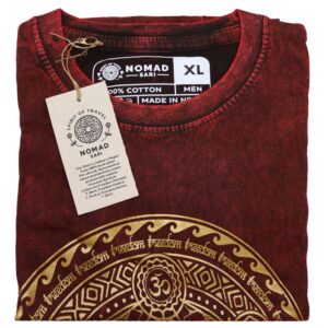 XLarge Stone Washed T-Shirt – Chakra – Maroon | www.artisan-gifts.co.uk 1