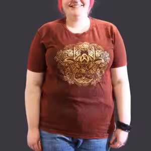 XLarge Stone Washed T-Shirt – Hamsa – Maroon | www.artisan-gifts.co.uk 1