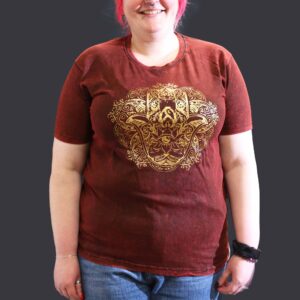 XLarge Stone Washed T-Shirt – Hamsa – Maroon | www.artisan-gifts.co.uk 1