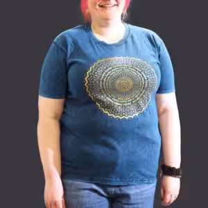 XLarge Stone Washed T-Shirt – Mandala – Blue | www.artisan-gifts.co.uk 1