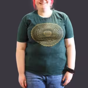 XLarge Stone Washed T-Shirt – Mandala – Green | www.artisan-gifts.co.uk 1