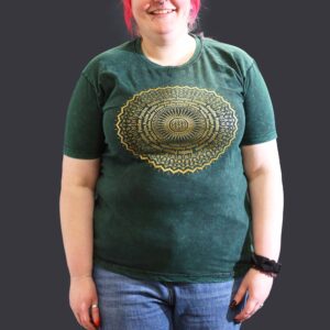 XLarge Stone Washed T-Shirt – Mandala – Green | www.artisan-gifts.co.uk 1