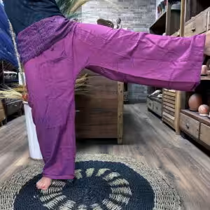 Yoga and Festival Pants – Thai Fisherman Mandala Mantra on Purple | www.artisan-gifts.co.uk 1