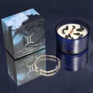 Zodiac Crystal Candle with Gemstone Bracelet – Gemini | www.artisan-gifts.co.uk 1