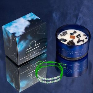Zodiac Crystal Candle with Gemstone Bracelet – Libra | www.artisan-gifts.co.uk 1