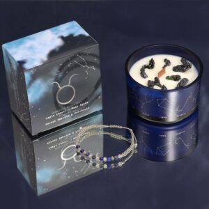 Zodiac Crystal Candle with Gemstone Bracelet – Taurus | www.artisan-gifts.co.uk 1