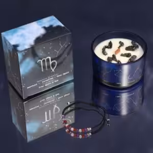 Zodiac Crystal Candle with Gemstone Bracelet – Virgo | www.artisan-gifts.co.uk 1