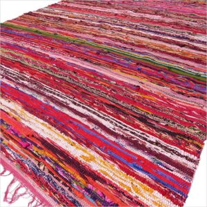 150 x 90cm Luxury Rag Rug – Red | www.artisan-gifts.co.uk 1