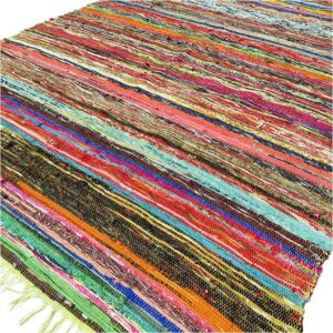 151 x 90cm Luxury Rag Rug – Green | www.artisan-gifts.co.uk 1