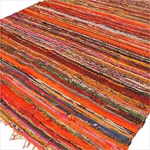 152 x 90cm Luxury Rag Rug – Orange | www.artisan-gifts.co.uk 1