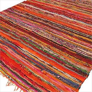 152 x 90cm Luxury Rag Rug – Orange | www.artisan-gifts.co.uk 1