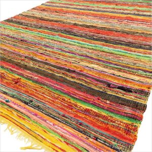 154 x 90cm Luxury Rag Rug – Yellow | www.artisan-gifts.co.uk 1