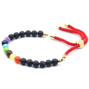 18K Gold Plated Gemstone Royal String Bracelet – Lava Stone Chakra | www.artisan-gifts.co.uk 1