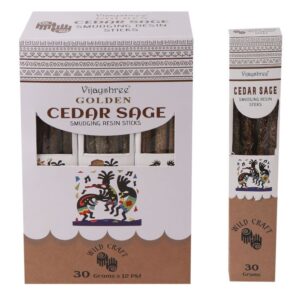 30g Golden Cedar Sage Smudging Resin Sticks | www.artisan-gifts.co.uk 1
