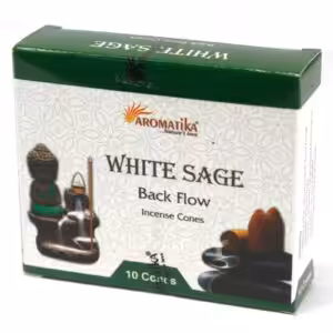 Aromatica Backflow Incense Cones – White Sage | www.artisan-gifts.co.uk 1