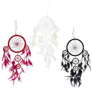 Bali Dreamcatchers – Large Round – Black/White/Red | www.artisan-gifts.co.uk 1