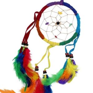 Bali Dreamcatchers – Medium Round – Rainbow | www.artisan-gifts.co.uk 1