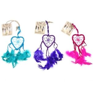 Bali Dreamcatchers – Small Heart – Turq/Pink/Purp | www.artisan-gifts.co.uk 1