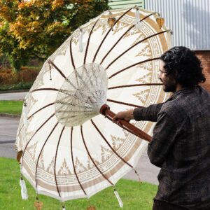 Bali Patio Parasol – Canvas – Natural Decor – 1.5m | www.artisan-gifts.co.uk 1