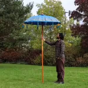Bali Patio Parasol – Cotton – Turquoise Decor – 1.5m | www.artisan-gifts.co.uk 1