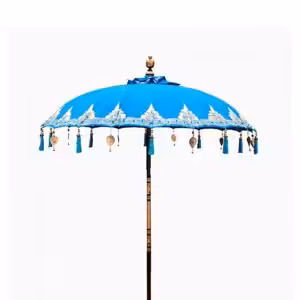 Bali Patio Parasol – Cotton – Turquoise Decor – 2m | www.artisan-gifts.co.uk 1