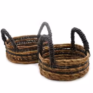 Banana Leaf & Hitam Raffia Basket- Set of 2 | www.artisan-gifts.co.uk 1