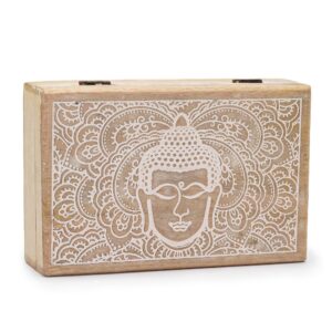 Big Rectangle Box 21.5x14x6.3cm – Buddha Face Whitewash | www.artisan-gifts.co.uk 1