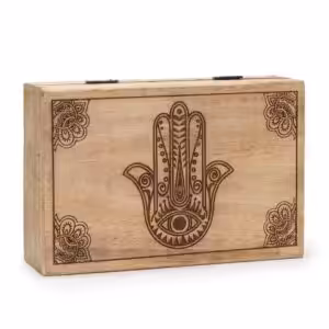 Big Rectangle Box 21.5x14x6.3cm – Hamsa Black Engraved | www.artisan-gifts.co.uk 1