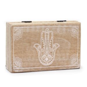 Big Rectangle Box 21.5x14x6.3cm – Hamsa Whitewash | www.artisan-gifts.co.uk 1