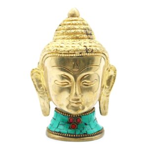 Brass Buddha Figure – Lrg Head – 11.5 cm | www.artisan-gifts.co.uk 1