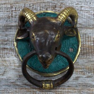Brass Door Knocker – Rams Head | www.artisan-gifts.co.uk 1
