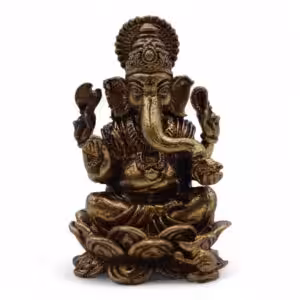 Brass Miniature Gods – Ganesha (52gms)  – 49mm | www.artisan-gifts.co.uk 1