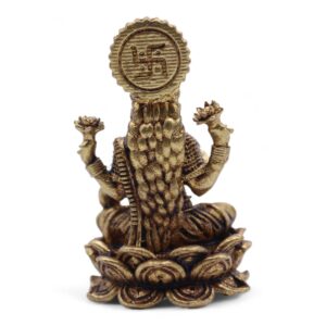 Brass Miniature Gods – Laxmi (22gms)  – 37mm | www.artisan-gifts.co.uk 1