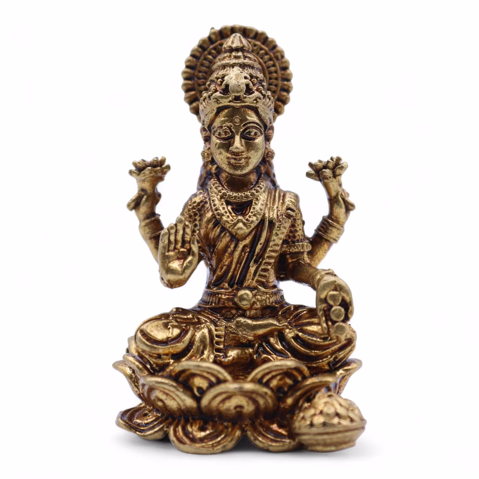 Brass Miniature Gods – Laxmi (52gms) – 49mm | www.artisan-gifts.co.uk 4 Brass Miniature Gods – Laxmi (52gms) – 49mm | www.artisan-gifts.co.uk 3