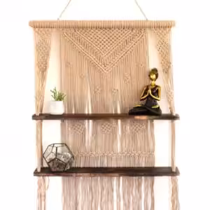 Brown Macrame Hanging Shelves – Brown | www.artisan-gifts.co.uk 1