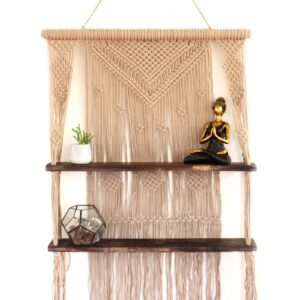 Brown Macrame Hanging Shelves – Brown | www.artisan-gifts.co.uk 1
