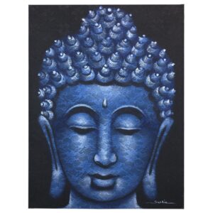 Buddah Painting – Blue Brocade Detail | www.artisan-gifts.co.uk 1