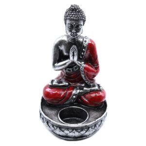 Buddha Candle Holder – Red – Medium | www.artisan-gifts.co.uk 1