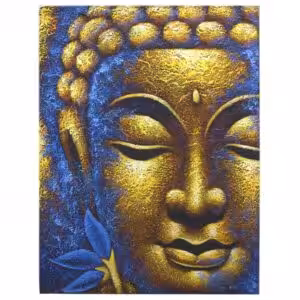 Buddha Painting – Gold Face & Lotus Flower | www.artisan-gifts.co.uk 1