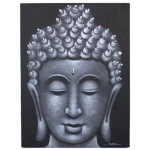 Buddha Painting – Grey Brocade Detail | www.artisan-gifts.co.uk 1